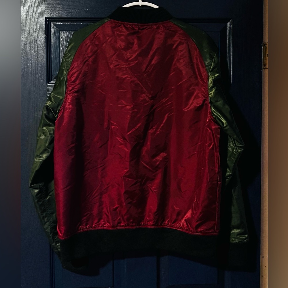 Square Zero XL Bomber Jacket Burgundy Olive 1941 Eagle Patch - Picture 7 of 13